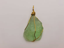 Load image into Gallery viewer, Raw Crystal Fluorite Stone Necklace Healing crystal Necklace