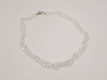 Load image into Gallery viewer, Clear Quartz Chip Choker Necklace Silver tone Gorgeous Choker