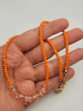 Load image into Gallery viewer, Colorful Seed Bead Choker Necklace Dainty Orange Quartz