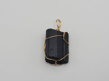 Load image into Gallery viewer, Natural Raw Black Tourmaline Pendant Necklace
