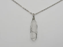 Load image into Gallery viewer, Clear Quartz Handmade Point Necklace Hexagon Chain Pendant