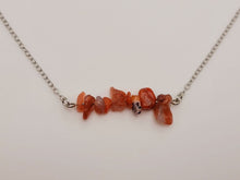 Load image into Gallery viewer, Handmade Crystal Necklace Silver Tone Carnelian Stone Genuine Crystals