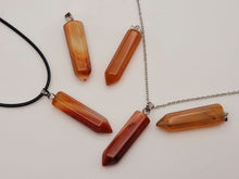 Load image into Gallery viewer, Elegant Silver Tone Carnelian Point Necklace - Daily Necklace