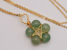 Load image into Gallery viewer, Crystal Necklace Gold Wire Wrapped Green Aventurine Healing Crystal necklace