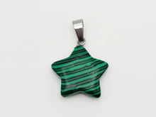Load image into Gallery viewer, Crystal Necklace Silver Wire Malachite Star Healing Crystal Necklace