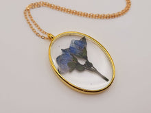 Load image into Gallery viewer, Gold Pressed Flower Necklace | Dried Flower Jewelry | Real Flower Necklace