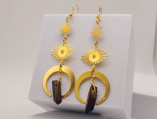 Load image into Gallery viewer, Celestial Aura Quartz Earrings Handmade, Cute earrings