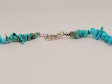 Load image into Gallery viewer, Turquoise Chip Choker Necklace Silver tone Gorgeous Choker