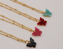 Load image into Gallery viewer, Butterfly Black Necklace - Trendy Butterfly necklace Gold tone
