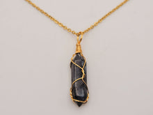 Load image into Gallery viewer, Labradorite Point Necklace Genuine Handmade Silver Tone & Gold Tone