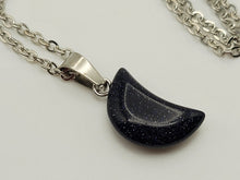 Load image into Gallery viewer, Blue Sandstone Crystal Moon Necklace Trending Pendant Necklace Gift For Her,