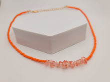 Load image into Gallery viewer, Colorful Seed Bead Choker Necklace Dainty Orange Quartz