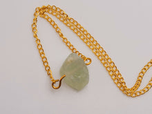 Load image into Gallery viewer, RAW Green Aventurine Healing Crystal Necklace Gold tone