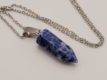 Load image into Gallery viewer, Blue Sodalite Point Necklace - Serenity in Silver Perfect gift for him