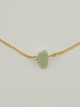 Load image into Gallery viewer, RAW Green Aventurine Healing Crystal Necklace Gold tone