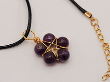Load image into Gallery viewer, Crystal Necklace Gold Wire Wrapped Amethyst Healing Stone Necklace Gold tone