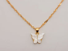 Load image into Gallery viewer, Different Colors Butterfly Necklace - Trendy Butterfly necklace GOLD tone -
