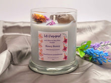 Load image into Gallery viewer, Honey Bunny Natural Soy Wax Candle Highly Scented with Smokey Quartz Crystals