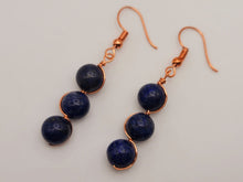 Load image into Gallery viewer, Handmade Lapis Lazuli Natural Drop Earrings , Stone Earrings