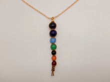 Load image into Gallery viewer, Natural Handmade Crystal Necklace Gold Tone 7 Chakras Healing Necklace