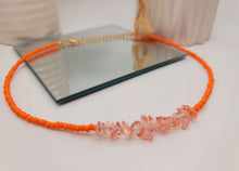 Load image into Gallery viewer, Colorful Seed Bead Choker Necklace Dainty Orange Quartz