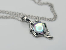 Load image into Gallery viewer, Silver Wire Wrapped Moon Stone Necklace Healing Crystal Necklace Silver tone