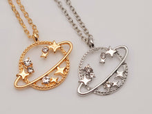 Load image into Gallery viewer, dainty planet choker or necklace / Saturn necklace / ufo necklace / alien necklace