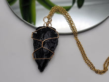 Load image into Gallery viewer, Elegant Black Tourmaline Crystal Necklace - 18 Inches, Gold Tone