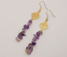 Load image into Gallery viewer, Handmade Amethyst Natural Drop Earrings , Crystal Earrings