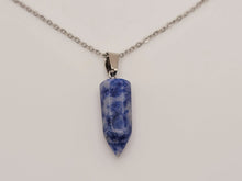 Load image into Gallery viewer, Blue Sodalite Point Necklace - Serenity in Silver Perfect gift for him