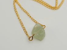 Load image into Gallery viewer, RAW Green Aventurine Healing Crystal Necklace Gold tone