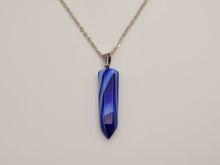 Load image into Gallery viewer, Natural Handmade Crystal Necklace Silver Tone Blue Agate, Pink Agate, Purple Agate