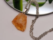 Load image into Gallery viewer, Natural Handmade Crystal Silver Citrine Necklace Raw Stone