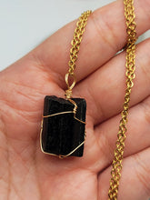Load image into Gallery viewer, Natural Raw Black Tourmaline Pendant Necklace
