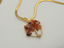 Load image into Gallery viewer, Natural Handmade Crystal Choker Necklace Gold Wire Wrapped Carnelian Heart