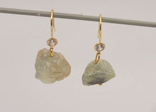 Load image into Gallery viewer, Handmade Green Aventurine Natural Drop Earrings , Stone Earrings