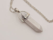 Load image into Gallery viewer, Silver Wire Wrapped Howite Healing Crystal Point Necklace
