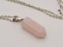 Load image into Gallery viewer, Elegant 18-Inch Silver Tone Rose Quartz Point Necklace - Perfect for Daily Wear