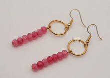 Load image into Gallery viewer, Handmade Strawberry Quartz Natural Drop Earrings , Stone Earrings