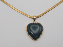 Load image into Gallery viewer, Crystal Choker Necklace Gold Tone Wrapped Indian Agate Healing Crystal Heart