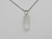Load image into Gallery viewer, Clear Quartz Handmade Point Necklace Hexagon Chain Pendant Silver