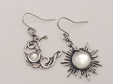 Load image into Gallery viewer, Handmade Opalite Opal Natural Drop Earrings , Moon & Sun