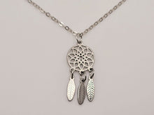 Load image into Gallery viewer, dainty Sleep Catcher necklace Minimalist Dream Catcher Necklace