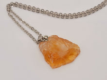 Load image into Gallery viewer, Natural Handmade Crystal Silver Citrine Necklace Raw Stone