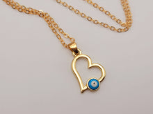 Load image into Gallery viewer, Evil Eye Necklace Blue Evil Eye Blue Eye Necklace Evil Eye Heart pendant