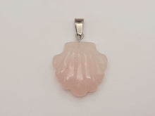 Load image into Gallery viewer, Natural Handmade Crystal Necklace Silver Tone Rose Quartz Sea Shell Pendant Necklace