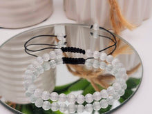 Load image into Gallery viewer, White Cats Eye Stone Bracelet Genuine bead bracelet Adjustable
