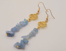 Load image into Gallery viewer, Handmade Blue Chalcedony Natural Drop Earrings , Crystal Earrings
