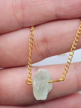 Load image into Gallery viewer, RAW Green Aventurine Healing Crystal Necklace Gold tone