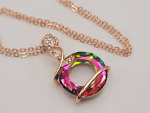 Load image into Gallery viewer, Rose Pendant necklace, Colorful necklace Rose Flower Necklace,